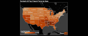 New Porn Search - Check out Pornhub.com's Big Map Of Porn. It's part of their new insights  page. It shows the top three searches for users based on what state they're  from.