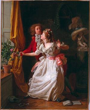 1700s Porn Painting - An 18th century libertine tries to coax a young lady to give up her \