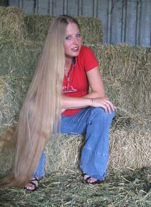 long hair blonde teen - very long natural hair-rare and beautiful