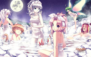 cute japanese cartoon girls naked - ANIME ART âœ® onsen. . .hot springs. . .bathing.