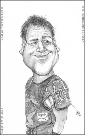 gladiator cartoon sex - A Caricature, portrait, sketch of Hollywood actor Russell Crowe as Gladiator