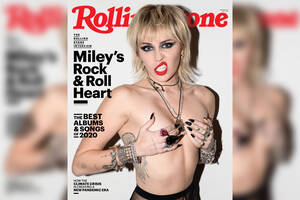 Big Boobs Porn Miley Cyrus - Miley Cyrus poses topless in Rolling Stone shoot