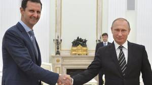 British Schoolgirl Porn - Bashar al-Assad and Vladimir Putin shaking hands