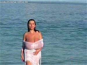 mature huge tits beach - Watch Milena Velba Beach Dress - Big Tits, Big Natural Tits, Mature Porn -  SpankBang