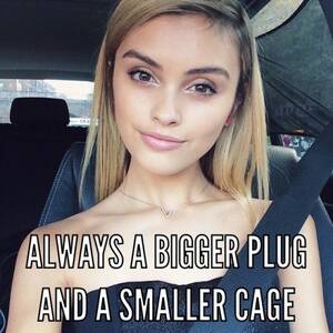 Anal Plug Captions - Smaller chastity cage and a bigger butt plug - Freakden