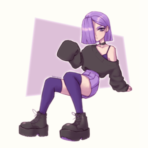 Goth Cartoon Characters Porn - nobody asked but i drew the goth girl character, hello : r/duolingo