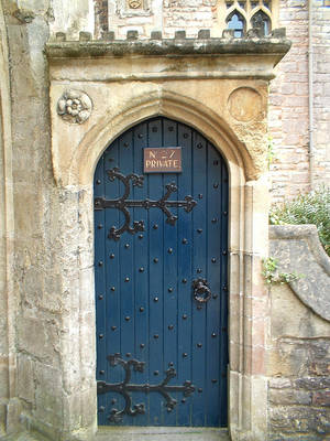 closed door - I have been remiss with my door porn, sorry. I believe this is in Wells,  either the Cathedral or the Vicar's Close, but I cannot say for certain as  the.