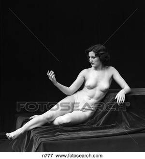 1920s vintage nude black - 1920S Classical Nude Woman Reclining Retro Vintage