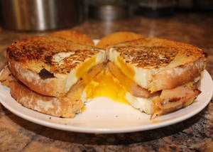 Food Porn - Breakfast sandwich Egg sandwich Ham Ham and eggs breakfast sandwich  breakfast