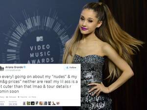 Ariana Grande Pregnant Porn - Ariana Grande naked photo leak â€“ Singer says her 'lil a** is a lot cuter  than that' - Mirror Online