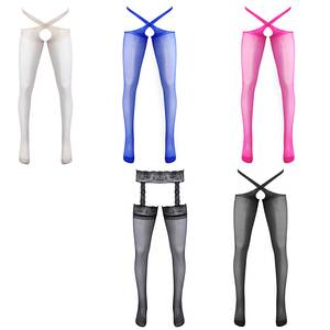 Crossdresser Stockings Porn - Men Sheer Stockings Lingerie Crossdresser Sissy Crotchless Tights Leggings  Porno See Through Open Crotch Pantyhose Gay Nightwear - AliExpress