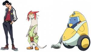 Anime Space Dandy Porn - Our heroes from left to right: Dandy, Meow and QT