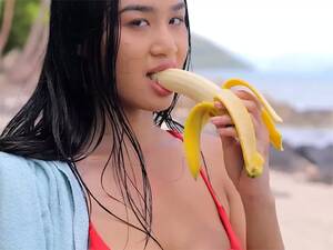 banana porn busty asian - Petite Big Tits Asian Sucking Banana - FAPCAT