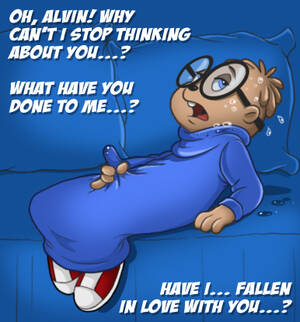 Alvin And The Chipmunks Gay Porn - e621 alvin_and_the_chipmunks anthro bed blue_background blue_eyes bulge  chipmunk clothing ekuhvielle english_text erection eyewear footwear glasses  ...