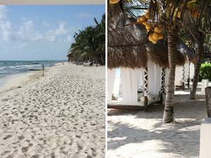 hidden beach el dorado - El Dorado Royale CasitasThe beach beds by the Casita section of the resort  had this gorgeous