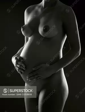 7 months pregnant nude - Nude, woman, 25 years, 7 months pregnant - SuperStock