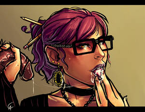 cute emo girls hentai - Freckled Emo Glasses girl by InCase