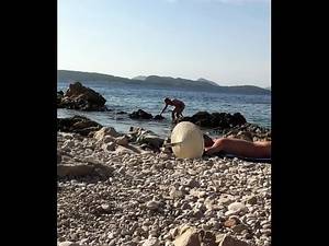 candid topless beach croatia - 