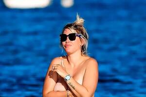 ibiza topless beach celebrities - Wanda Nara goes topless on Ibiza beach as Mauro Icardi's WAG soaks up the  sun - Daily Star