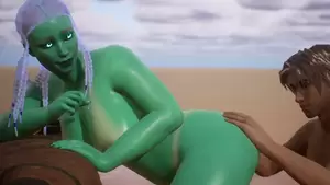 chick cartoon alien porn - Alien Woman Gets Bred By Human - 3D Animation | xHamster