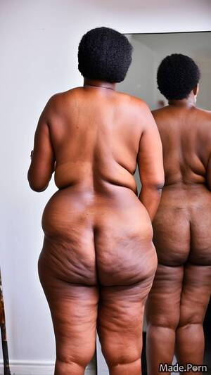 hairy black ass - Porn image of 80 thick big ass hairy black hair looking back gigantic boobs  created by AI
