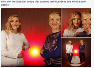Lesbian Porn Scarlett Johansson - Elizabeth Olsen and Scarlett Johansson looking like a lesbian couple. :  r/funny