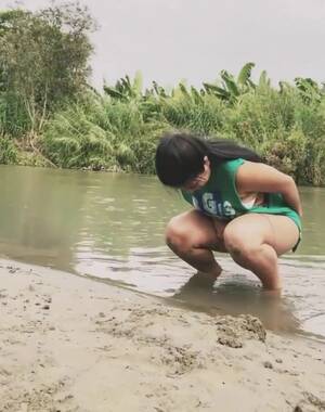 hot desi girl naked water - Indian girls pee in river - ThisVid.com