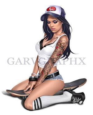cartoon art pin up girls - Biker pin up. GARV GIRL. See more. boarder14 by GARV23