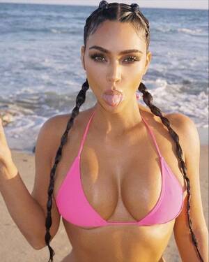 Big Bikini Tit Kim Kardashian Porn - Kim Kardashian unleashes boobs as she wows in Barbie-sized bikini on steamy  getaway - Daily Star