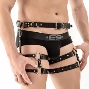 Belt Gay Porn - Gay Porn Sex Clubwear Garter Suspenders PU Leather Leg Belts Gothic Harness  Punk | eBay