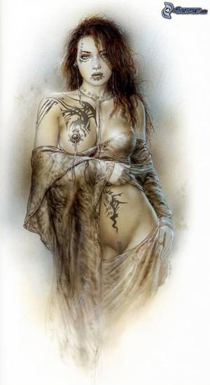 fantasy cartoon babes nude - half-naked-woman,-tattoo,-cartoon-woman,-cloak. Fantasy GirlAnime ...