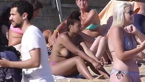 black amateur girl topless beach - Cute Ebony Girl Topless Outdoors On UK Bournemouth Beach '16 - watch on  VoyeurHit.com. The world of free voyeur video, spy video and hidden cameras