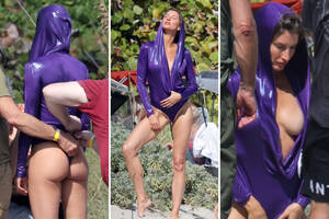 beach body gisele bundchen nude - Gisele BÃ¼ndchen sizzles in plunging thong swimsuit
