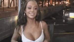 Flasher Porn Gif - Flashing her boobs in the parking lot [GIF]