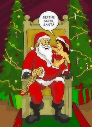 Naughty Santa Cartoon - Christmas humor