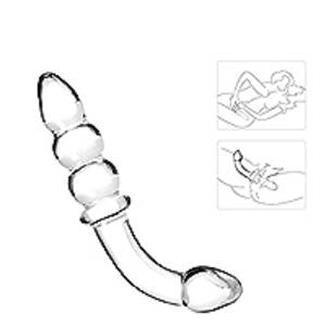 double anal beads - Anal Beads, Glass Bent Pleasure Wand Double-Ended Butt Plug G-spot  Stimulation Dildo for Men Women (Clear) : Health & Household - Amazon.com