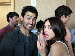 Crystal Reed Porn - Tyler Hoechlin (Derek) and Crystal Reed (Allison) behind the scenes of Teen  Wolf.