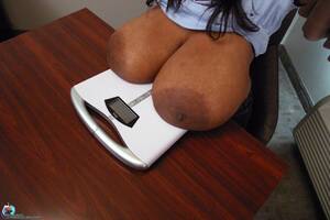 big black boobs cheron - Breast weighing on the big boobs scales to see how much her huge heavy tits  weigh ...
