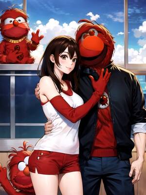 Muppet Hentai Porn - Girl hugging Elmo, Manga In Color, muppet Hentai AI Porn