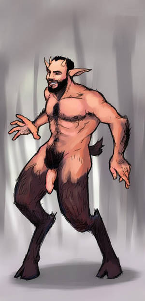 Gay Satyr Porn Art - The dark figure is no man, but what you believe is called a Satyr or a Faun.