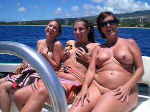 fat wife naked on boat - Plump tan mature enjoying a nude boat ride