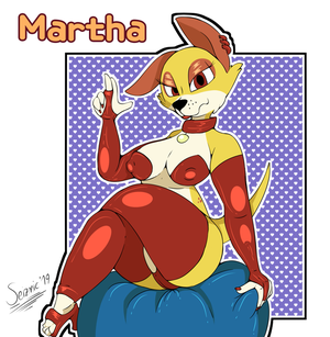 Martha Speaks Porn Sex - 90310 - suggestive, artist:seizmic, martha (martha speaks), canine, dog,  mammal, anthro, series:what's a childhood?, martha speaks, pbs, anthrofied,  black outline, breasts, double outline, female, looking at you, pasties,  red eyes, solo, solo