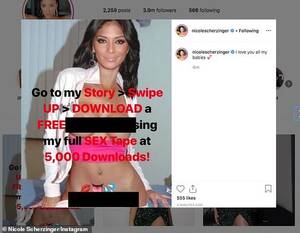 Nicole Scherzinger Sex Porn - Nicole Scherzinger's Instagram account hacked with fake nudes and an  alleged sex tape | Daily Mail Online