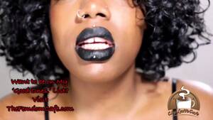 ebony girl lipstick - Free Ebony Lipstick on Full Lips is Your Weakness JOI - Lipstick Fetish  Throat Fetish Porn Video - Ebony 8