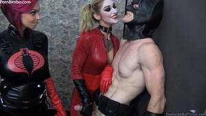 Batman Tied Up Porn - Batman cosplayer gets tied up and dominated by Red Venom and Harley Quinn -  Cosplay Porn Tube