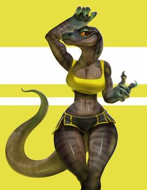 Anthro Reptile Porn Girl - 107691 - safe, artist:fivel, komodo dragon, lizard, monitor lizard, reptile,  anthro, big breasts, bottomwear, breasts, clothes, female, scales, short  shorts, shorts, solo, solo female, tail, tank top, topwear, wide hips -  Furbooru