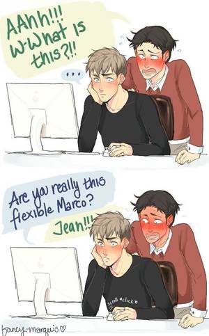 Jean Attack On Titan Porn - jean and marco looking at something.