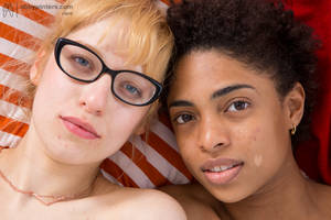 Interracial Lesbian Tribbing - Interracial hairy tribbing