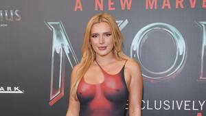 Bella Thorne Porn Captions - Bella Thorne Rocked A Red 'Naked' Dress at the 'Morbius' Premiere