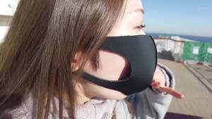 Dildo Mask Porn - Asian with a dildo in her mask